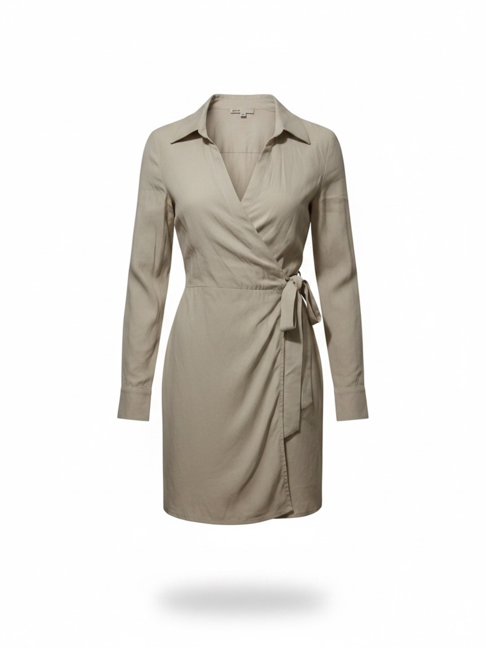 Onia Beige Wrap Dress with Long Sleeves and Tie Waist NWOT
